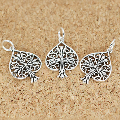 Combo 3 cái charm bạc hình con bích treo - Ngọc Quý Gemstones
