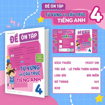 Sách - Đề Ôn Tập Từ Vựng Và Cấu Trúc Tiếng Anh Lớp 1, 2, 3, 4, 5 - Combo 5 Cuốn - Megabook