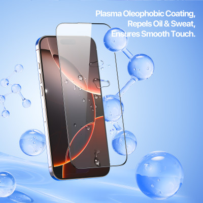 [Không Lẹm Viền] Miếng Dán Cường Lực Trong Suốt Khung Tự Dán Dux Ducis cho iPhone 16 Pro Max / 16 Pro/ 16e, Roga Series_ Hàng Chính Hãng