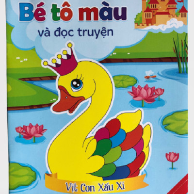 Bộ 8 cuốn Bé Tô Màu Và Đọc Truyện - Sắc Màu Cổ Tích - Truyện Cổ Tích Thế Giới Song ngữ Việt Anh - Cô Bé Quàng Khăn Đỏ Cô Bé Lọ Lem Hoàng Tử Ếch Cô Bé Bán Diêm Chú Lính Chì Dũng Cảm Nàng Bạch Tuyết Và Bảy Chú Lùn Ba Chú Lơn Con Vịt Con Xấu Xí