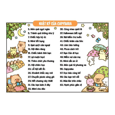 Sách Tô Màu - Nhật Ký Của Capybara - 64 Trang - 31 Chủ Đề - Minh Thắng