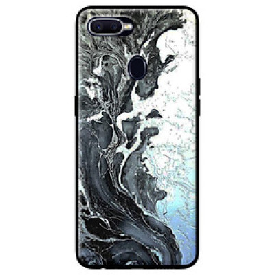 Ốp in cho Oppo F9 Đá Trắng Đen - Hàng chính hãng