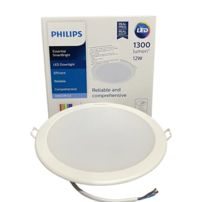 Đèn led tròn âm trần ánh sáng trắng – trung tính – vàng DN027B G3 6W-9W-12W-15W-19W Philips