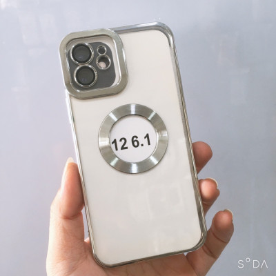 Ốp lưng dành cho iPhone 11 Pro, 11, 11 Pro Max, 12 Pro, 12, 12 Pro Max, 13 Pro, 13 Pro Max, Xs Max, Xs, 14, 14 Plus, 14 Pro , 14 Pro Max viền màu hở logo Táo sang trọng - Hàng chính hãng