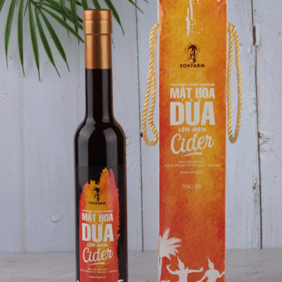 Mật Hoa Dừa Lên Men Cider SokFarm - Thức Uống Lên Men Dành Cho Phái Đẹp, Kích Thích Tiêu Hóa, Giảm Tích Tụ Mỡ Bụng, Giàu Chất Điện Giải Tự Nhiên - Chai 375 ml