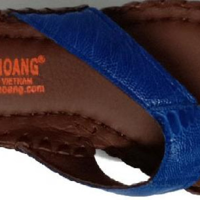 Dép nữ Huy Hoàng da đà điểu màu xanh dương HT7410