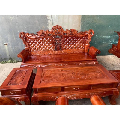 bàn ghế louis Hoàng Gia gỗ Xà Cừ Đỏ hay còn gọi là Lim Đồng Bằng