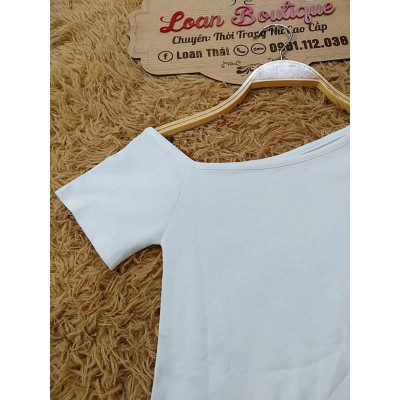 Áo thun hở vai cộc tay _Áo lệch vai tay ngắn nữ chất đẹp