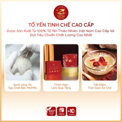 Tổ yến Tinh chế cao cấp 100 gram Yến Việt Tinh Hoa  - Hàng chính hãng