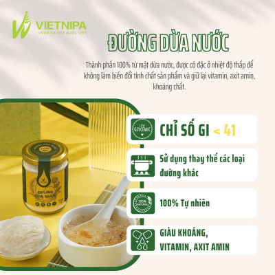 Đường Dừa Nước Vietnipa 150g -  Người Tiểu Đường, Ăn Kiêng, Hàm Lượng Vitamin Và Muối Khoáng Cao