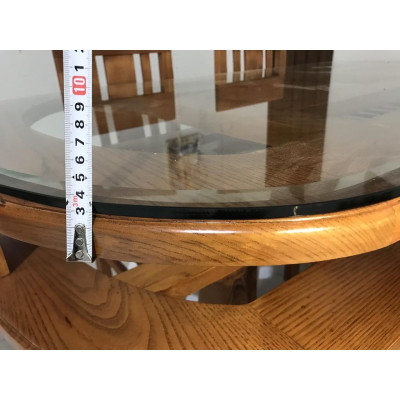 Bộ bàn ăn oval 6 ghế gỗ sồi Nga đẳng cấp, giá xưởng