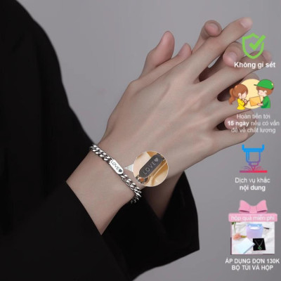 [Ghi Chú] Lắc tay nam nữ Khắc Tên theo yêu cầu, Vòng tay đôi lắc ngắn Shop làm quà tặng