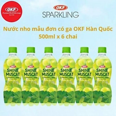 Nước có ga nho mẫu đơn sparkling OKF Hàn Quốc 500ML x 6 chai