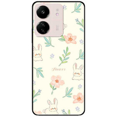 Ốp lưng cho Xiaomi Redmi 9T - Redmi 13 4G - 13C - Redmi Note 13 4G - 13 Pro 4G - 13 Pro 5G - Hoạ Tiết Thỏ Hoa Hồng - Hàng Chính Hãng