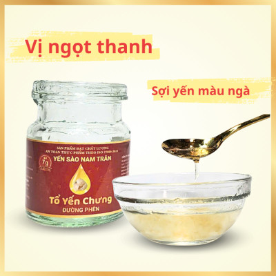 Yến sào chưng Đường phèn NAM TRÂN 7 gram Tổ Yến Tươi, Phục hồi sức khoẻ, Giảm mệt mỏi. Lọ 70 ml
