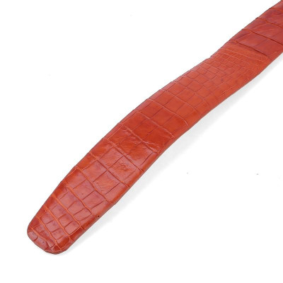 HP4718 - Dây nịt nam da cá sấu Huy Hoàng gai đuôi đầu kim 4P màu vàng