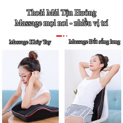 Gối Massage Cổ Vai Gáy, Máy Massage Hồng Ngoại Giảm Nhức Mỏi Toàn Thân 20 Bi Cao Cấp Thế Hệ Mới