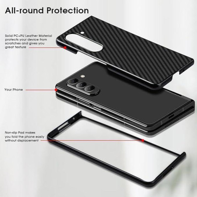 Ốp Lưng Sợi Carbon Chống Sốc Cho Samsung Z Fold 6, Z Fold 5 hiệu X-Level Nanofiber Siêu Mỏng Chống Bám Vân Tay Bảo Vệ Camera - Hàng chính hãng