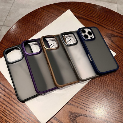 Ốp lưng cho iPhone 16 Pro Max hiệu Likgus lưng nhám viền màu chống sốc chống bụi bẩn chống vân tay có viền bảo vệ camera - hàng chính hãng