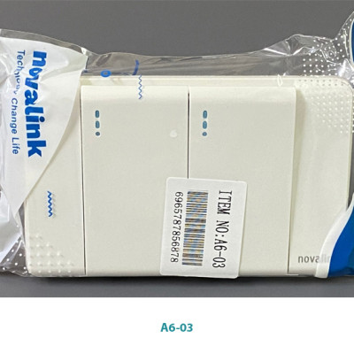 Mặt công tắc đôi A6-03 Novalink chính hãng. Chất liệu nhựa chống cháy, lõi đồng nguyên chất. Có xuất hóa đơn VAT