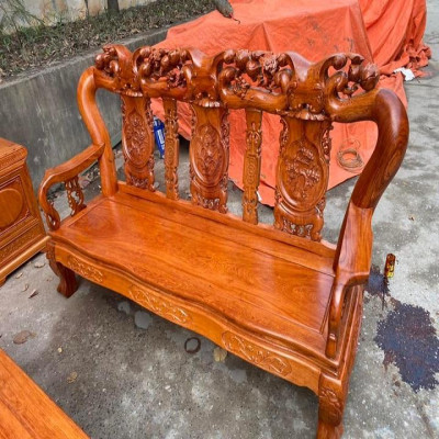 Bộ bàn ghế minh quốc đào tay 12 gỗ hương đá ( Anh Tú - Đà Nẵng )