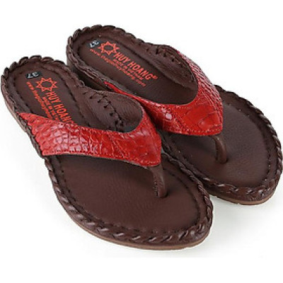 Dép nữ Huy Hoàng da cá sấu màu đỏ tươi HT7244