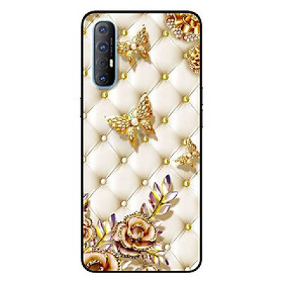 Ốp lưng dành cho Oppo Reno 3 Pro mẫu Bướm Vàng Giả Da