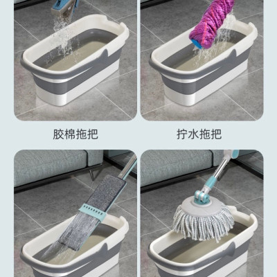 Xô Đựng Nước Gấp Gọn Đa Năng Có Bánh Xe Chậu Gấp Gọn Tiện Lợi Giặt Cây Lau Nhà Chùi Kính Dung Tích 12L