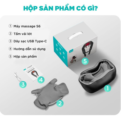 Máy Massage Cổ Vai Gáy KINGTECH S6, Masage Shiatsu 3d, Nhiệt Hồng Ngoại, Tích Điện, Matxa Nhiều Vị Trí - Chính Hãng