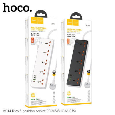 Ổ cắm điện đa năng thông minh sạc nhanh chống cháy, giật, sét, 5 ổ cắm công suất cao 2500W, 3 cổng USB, 1 cổng Typec - Hàng nhập khẩu (màu ngẫu nhiên)