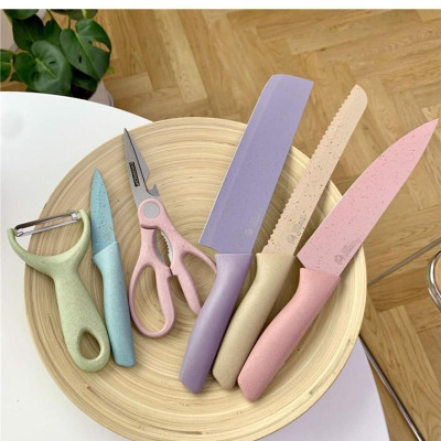 Combo 2 Bộ Dao Lúa Mạch Nhà Bếp Kitchen 6 Món