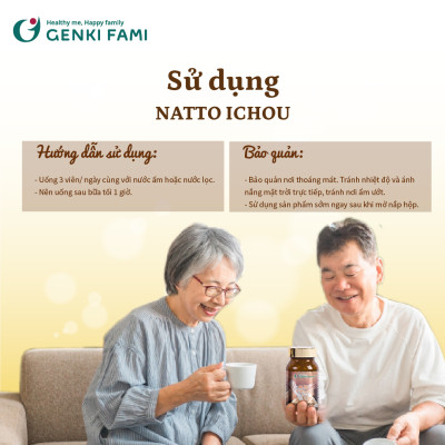 Combo Viên Uống Phòng Ngừa Đột Quỵ Natto Ichou, Bổ Gan Kanzo Ukon Genki Fami Nhật Bản