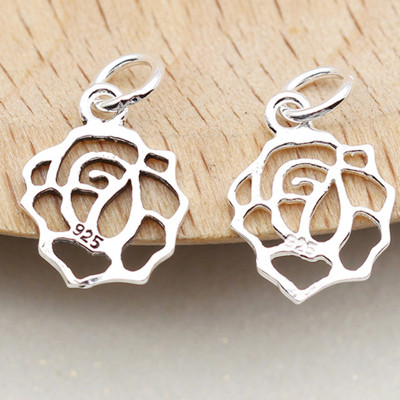 Combo 5 cái charm bạc hình hoa hồng treo - Ngọc Quý Gemstones