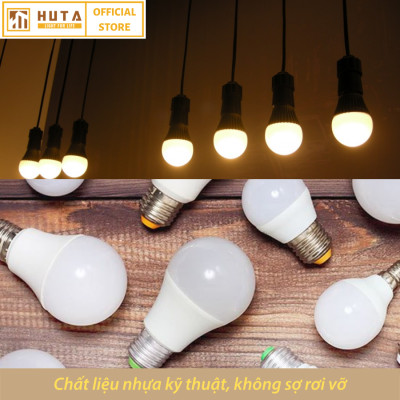 Combo Bóng Đèn Led Bulb HUTA 5w Đuôi E27, Tiết Kiệm Điện, Chống Nước, Ánh Sáng Trắng/Vàng, Trang Trí Quán Cà Phê, Nhà Hàng