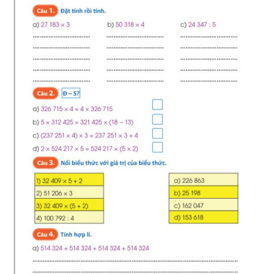 Sách - 45 Đề Ôn Luyện Và Kiểm Tra Toán 4 tập 2 - Biên soạn theo chương trình GDPT mới