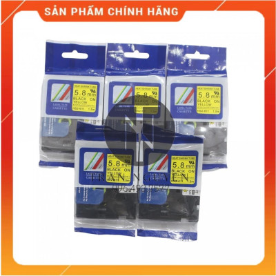 [Combo 3 cuộn] Ống co nhiệt Brother HS2-611 - Đen nền vàng 5.8mm x 1.5m - Hàng nhập khẩu