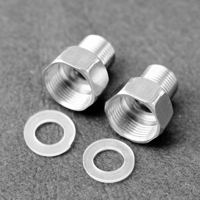 Combo 02 nối giảm (nối hụt) ren trong 27 - ren ngoài 21, nối ren trong 27 ren ngoài 21 Inox kèm gioăng