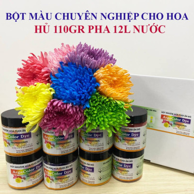 Thuốc Bột Nhuộm Hoa Tươi màu thực phẩm Ấn Độ (Combo 3 hộp tùy màu) giúp đổi màu hoa cắt cành (1 hủ pha 12L nước màu)