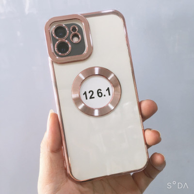 Ốp lưng dành cho iPhone 11 Pro, 11, 11 Pro Max, 12 Pro, 12, 12 Pro Max, 13 Pro, 13 Pro Max, Xs Max, Xs, 14, 14 Plus, 14 Pro , 14 Pro Max viền màu hở logo Táo sang trọng - Hàng chính hãng