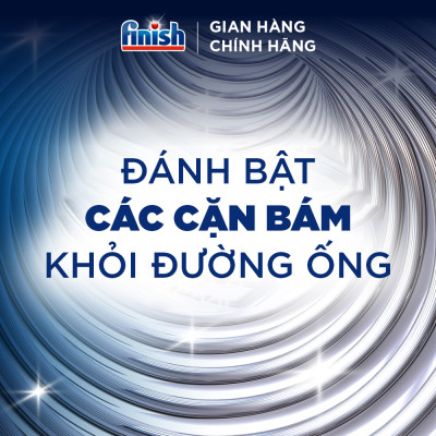 Combo Finish tiện lợi 4: Hộp 100 Viên Rửa Bát Essential + Nước Làm Bóng Finish 500ml + Dung dịch vệ sinh máy