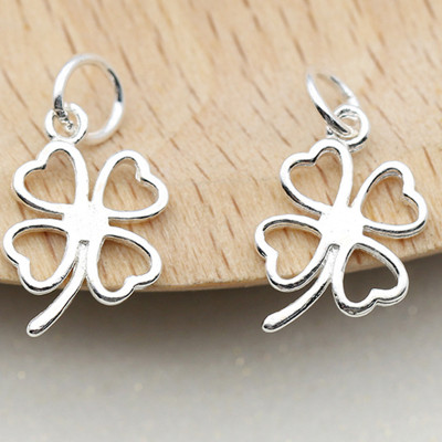 Combo 3 cái charm bạc cỏ 4 lá treo - Ngọc Quý Gemstones