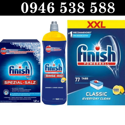 khuyến mãi Combo Viên Finish 77V + Muối Finish 1.2kg + 800ml Nước làm bóng Finish