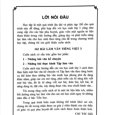 162 Bài Làm Văn Tiếng Việt 3 (Theo Chương Trình Giáo Dục Phổ Thông Mới) (Dùng Chung Cho Các Bộ SGK Hiện Hành)
