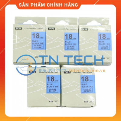 Nhãn in TEPRA - EPSON LC-5LBP (SC18BW) – Chữ đen nền xanh dương 18MM X 8M  - Dùng cho máy in nhãn TEPRA - EPSON [Hàng nhập khẩu]