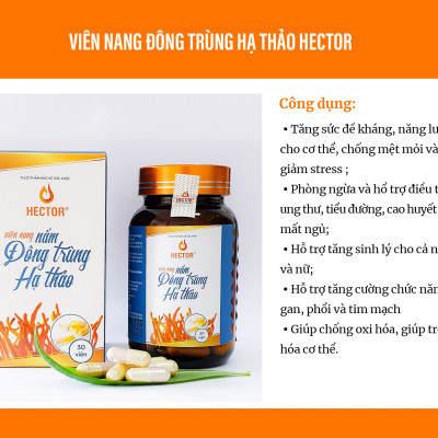 Combo 2 hộp 60 viên nang Đông trùng hạ thảo Hector (Dùng cho 2 tháng)