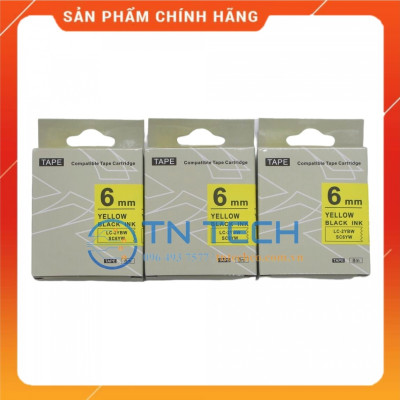 Nhãn in TEPRA - EPSON LC-2YBW (SC6YW) – Chữ đen nền vàng 6MM X 8M  - Dùng cho máy in nhãn TEPRA - EPSON [Hàng nhập khẩu]