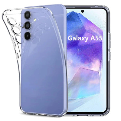 Ốp lưng dẻo silicon trong suốt mỏng 0.6mm cho Samsung Galaxy A55 A35 A25 A15 A05 A05s M15 hiệu HOTCASE Thin - Hàng nhập khẩu