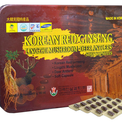 Combo 2 Hộp Viên Hồng Sâm Linh Chi Nhung Hươu Hàn Quốc (Hộp 60 viên)