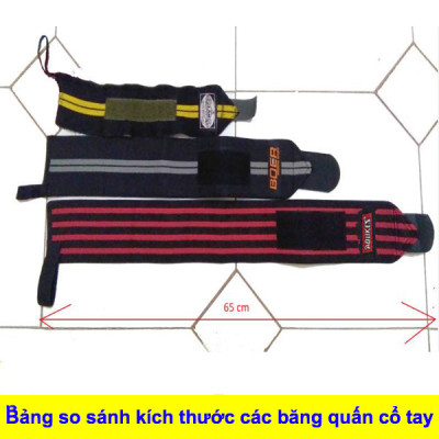 Băng Quấn Bảo Vệ Cổ Tay GYM  Wrist Cao Cấp 60x8cm (1 Đôi)
