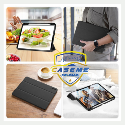 [iPad Pro M4] Bao Da Dành Cho iPad Pro 11 inch M4 2024, iPad Pro 13 inch M4 2024 Dux Ducis Domo Series Có Khe Cắm Bút - Hàng Chính Hãng 
